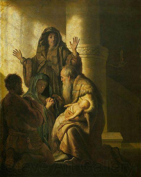 Rembrandt Peale Simeon and Anna Recognize the Lord in Jesus Norge oil painting art
